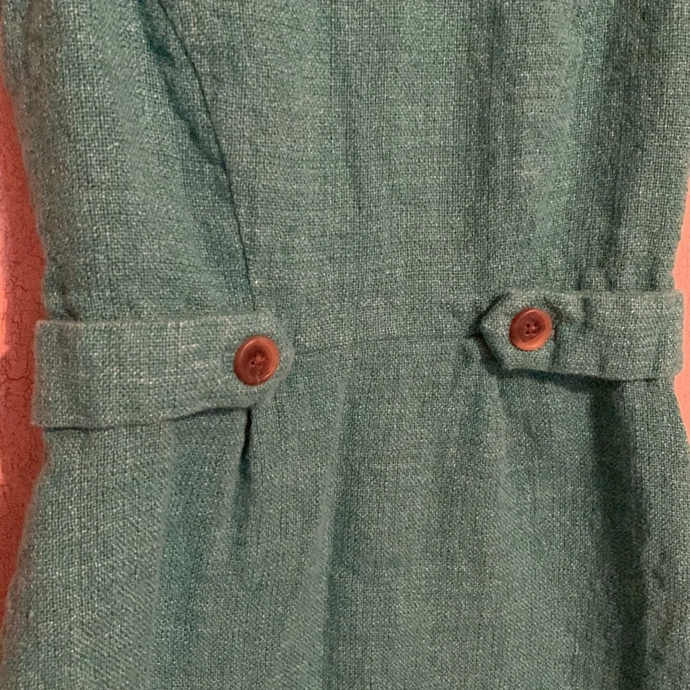J. Crew Teal Textured Sheath Dress with Belt Tabs